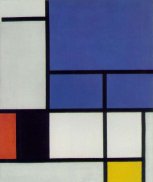 Rielaborazione de'Composizione con largo piano blu, rosso , nero, giallo e grigio', 1921, Piet Mondrian